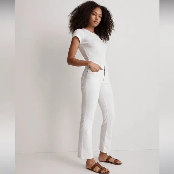 Madewell NWT Kick Out Crop Jeans Size 24 in Pure White