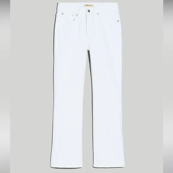 Madewell NWT Kick Out Crop Jeans Size 24 in Pure White