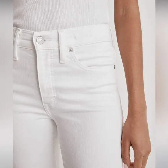 Madewell NWT Mid Rise Kick Out Crop Jeans Size 24 in Pure White