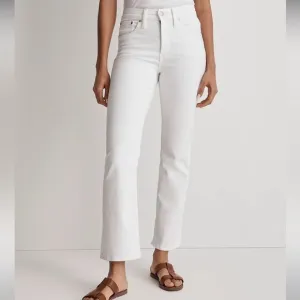 Madewell NWT Mid Rise Kick Out Crop Jeans Size 24 in Pure White