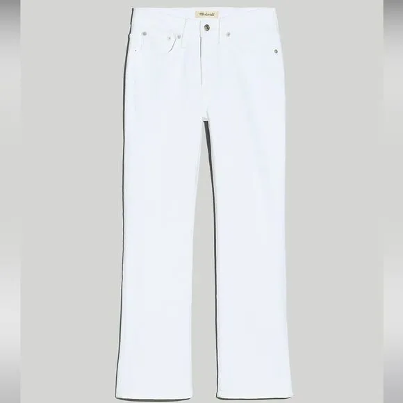 Madewell NWT Mid Rise Kick Out Crop Jeans Size 24 in Pure White