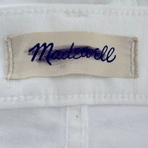 Madewell NWT Mid Rise Kick Out Crop Jeans Size 24 in Pure White