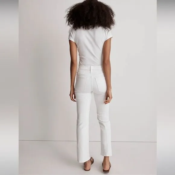 Madewell NWT Mid Rise Kick Out Crop Jeans Size 24 in Pure White