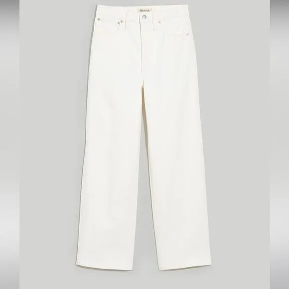 Madewell NWT Tall Perfect Vintage Wide Leg Crop Jeans Size 29T Tile White