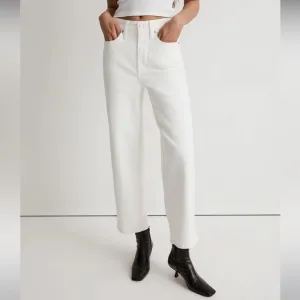 Madewell NWT Tall Perfect Vintage Wide Leg Crop Jeans Size 29T Tile White