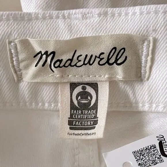 Madewell NWT Tall Perfect Vintage Wide Leg Crop Jeans Size 29T Tile White