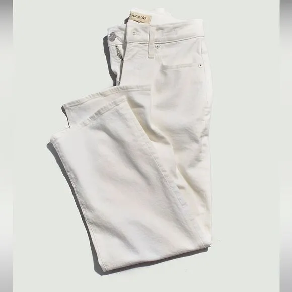 Madewell NWT Tall Perfect Vintage Wide Leg Crop Jeans Size 29T Tile White