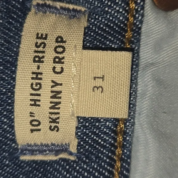 Madewell Women's 10&quot; High Rise Skinny Crop Jeans Medium Wash Size 31