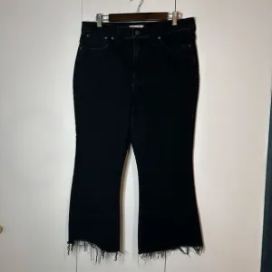 Madewell Women's Flare Jeans Size 31 Black High-Rise Raw Hem Denim