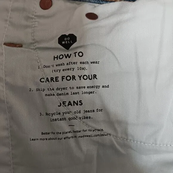 Madewell Women's High Rise Cali Demi Boot Cropped Jeans Plus Size 24W New