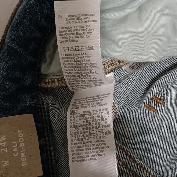 Madewell Women's High Rise Cali Demi Boot Cropped Jeans Plus Size 24W New