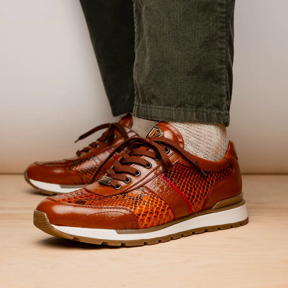 Marco Di Milano Brescia in Honey Python & Calfskin Sneakers