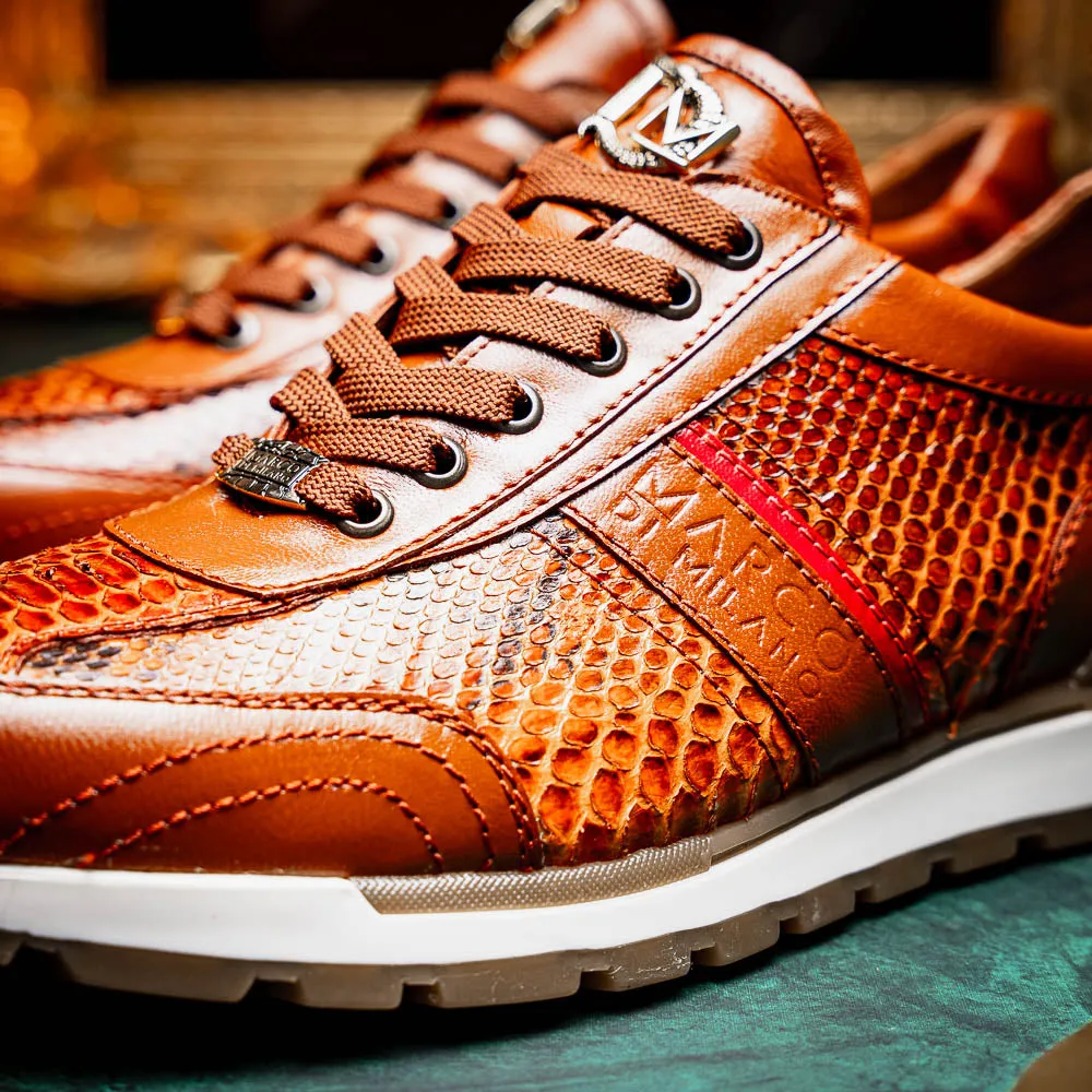 Marco Di Milano Brescia in Honey Python & Calfskin Sneakers