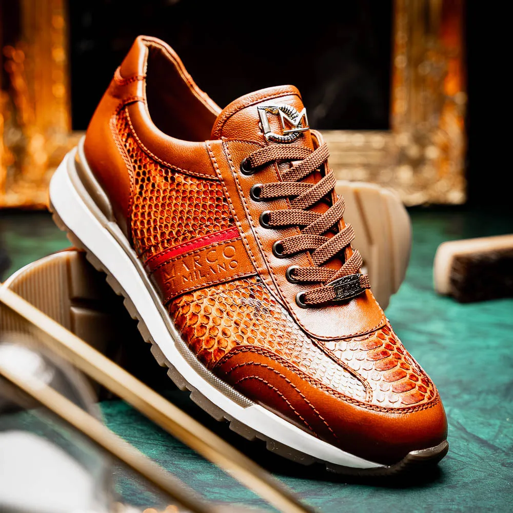 Marco Di Milano Brescia in Honey Python & Calfskin Sneakers