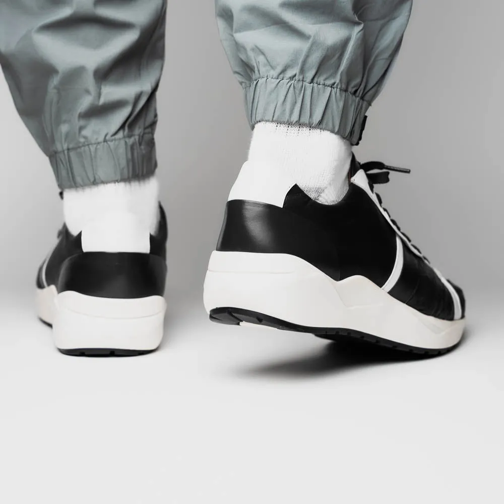 Marco Di Milano Lyon II in Black / White Ostrich Quill & Calfskin Sneakers