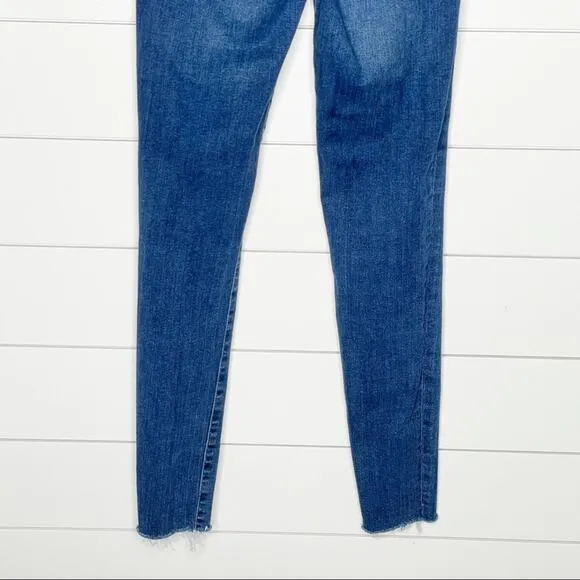 Marine Layer High Rise Skinny Distressed Cropped Jeans Medium Wash Size 26