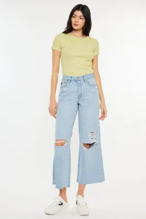 Mariyah Ultra High Rise Cropped  Wide Leg Jeans
