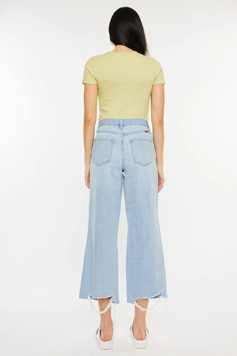 Mariyah Ultra High Rise Cropped  Wide Leg Jeans