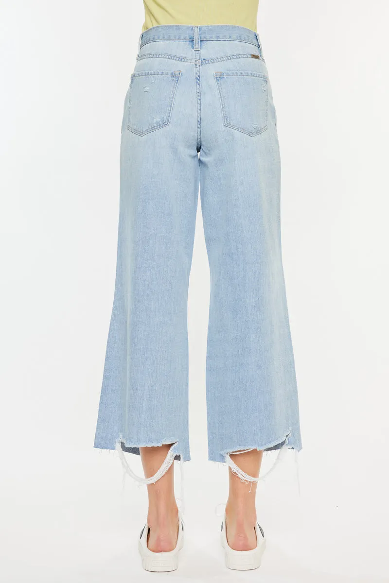 Mariyah Ultra High Rise Cropped  Wide Leg Jeans