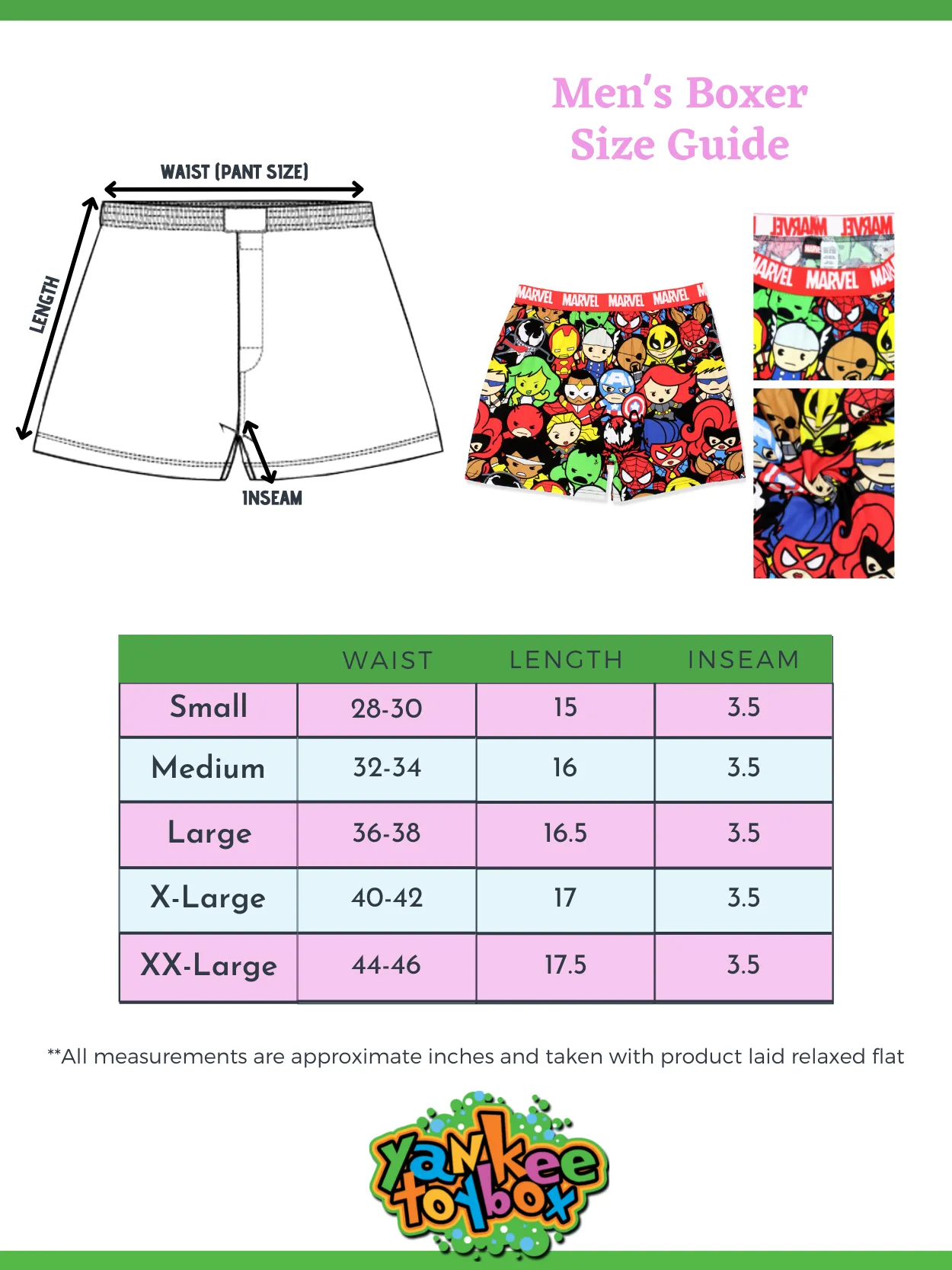 Marvel Kawaii Avengers Superheroes Boxer Shorts