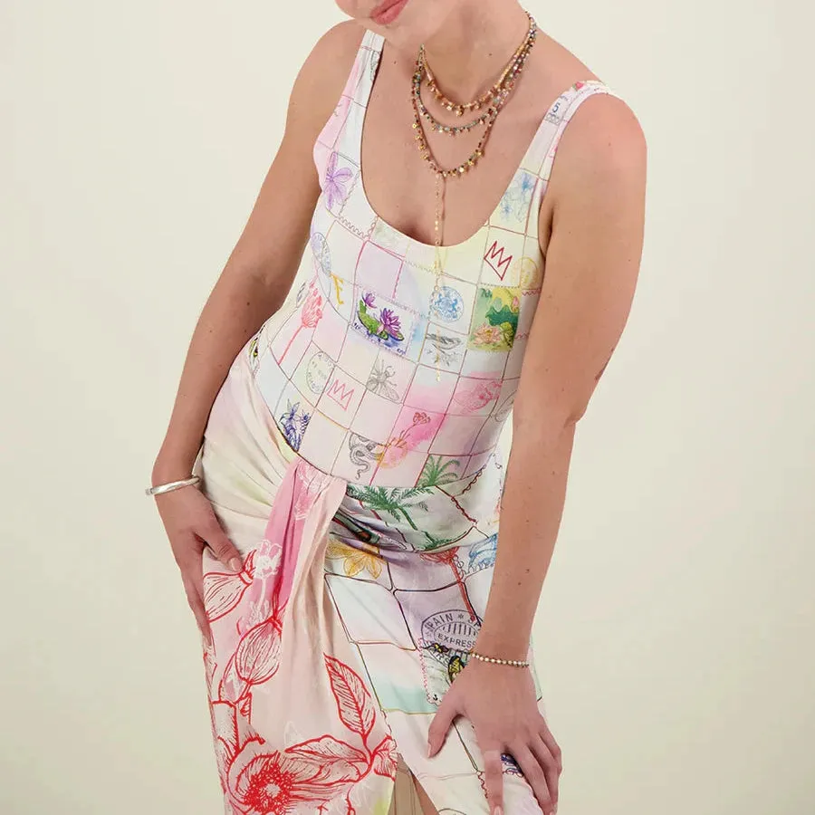 ME369 Maya Heritage Linen Tie Front Skirt