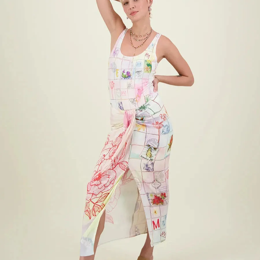ME369 Maya Heritage Linen Tie Front Skirt