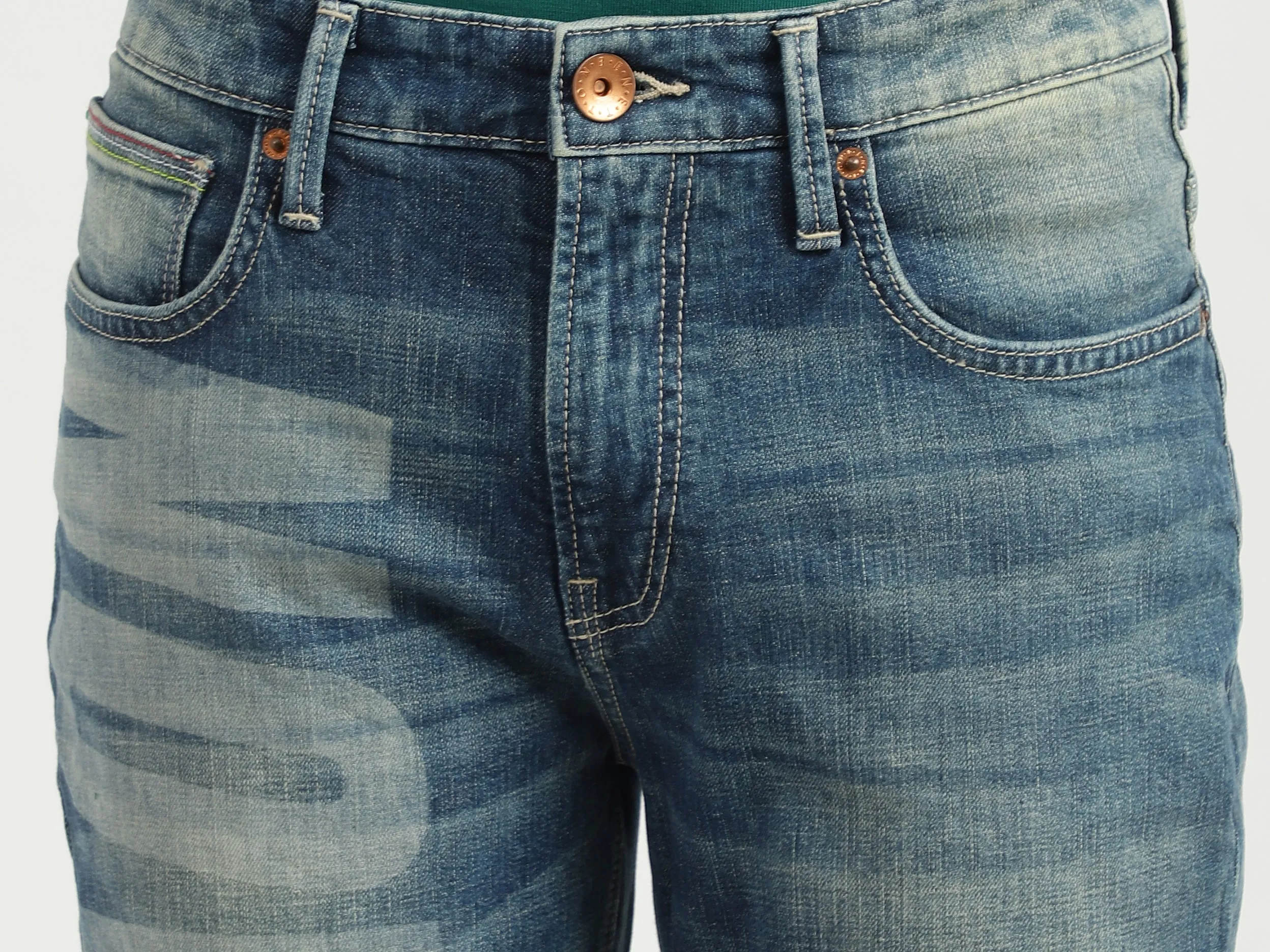 Mens Cropped Solid Jeans