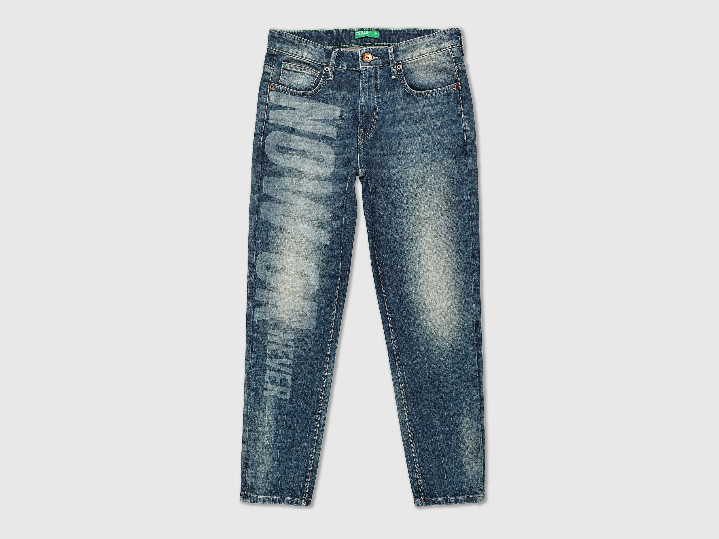Mens Cropped Solid Jeans