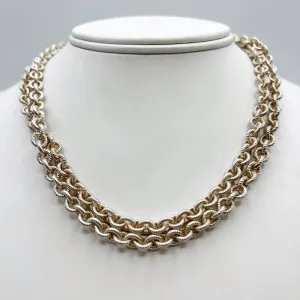 Men’s Heavy Textured Long Silver Chain
