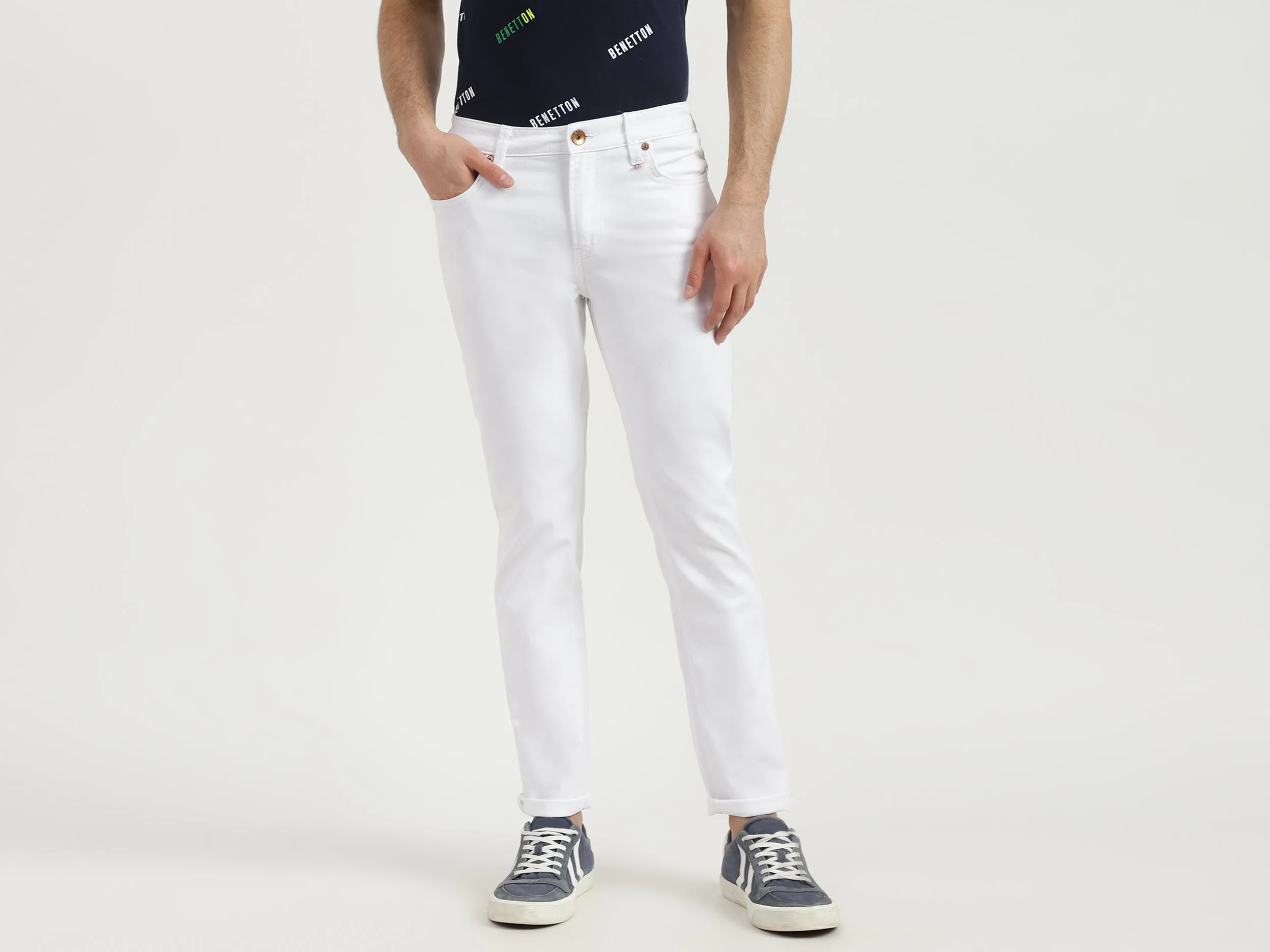 Mens Skinny Fit Solid Jeans