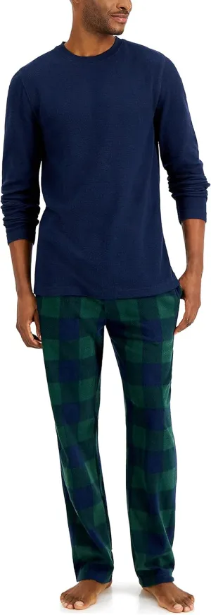 Men'S Tagless Two-Piece Micro-Fleece Pajama Set