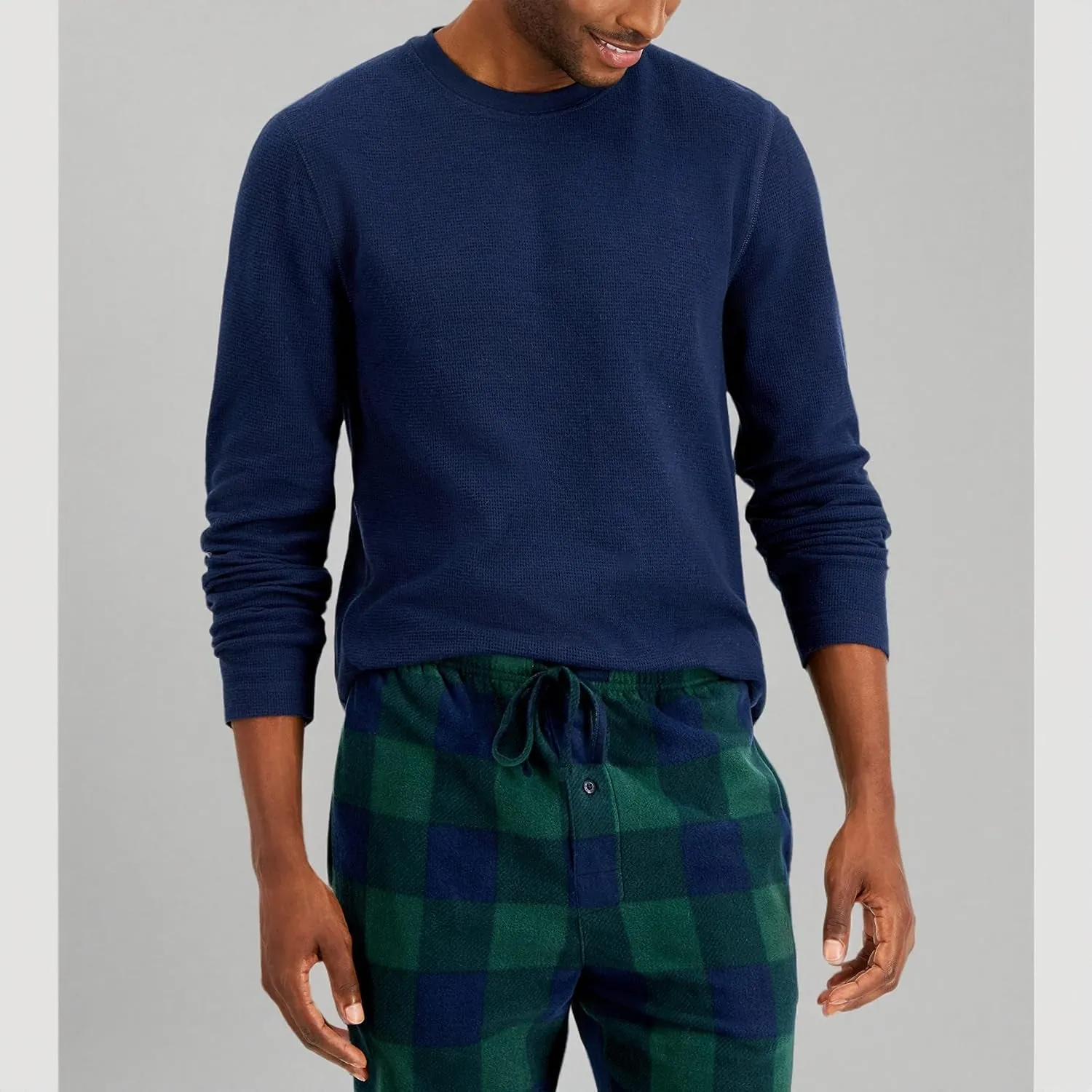 Men'S Tagless Two-Piece Micro-Fleece Pajama Set