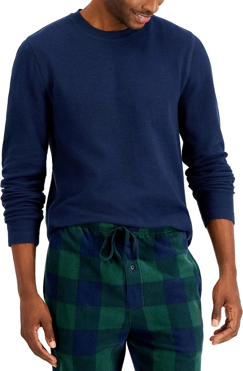 Men'S Tagless Two-Piece Micro-Fleece Pajama Set