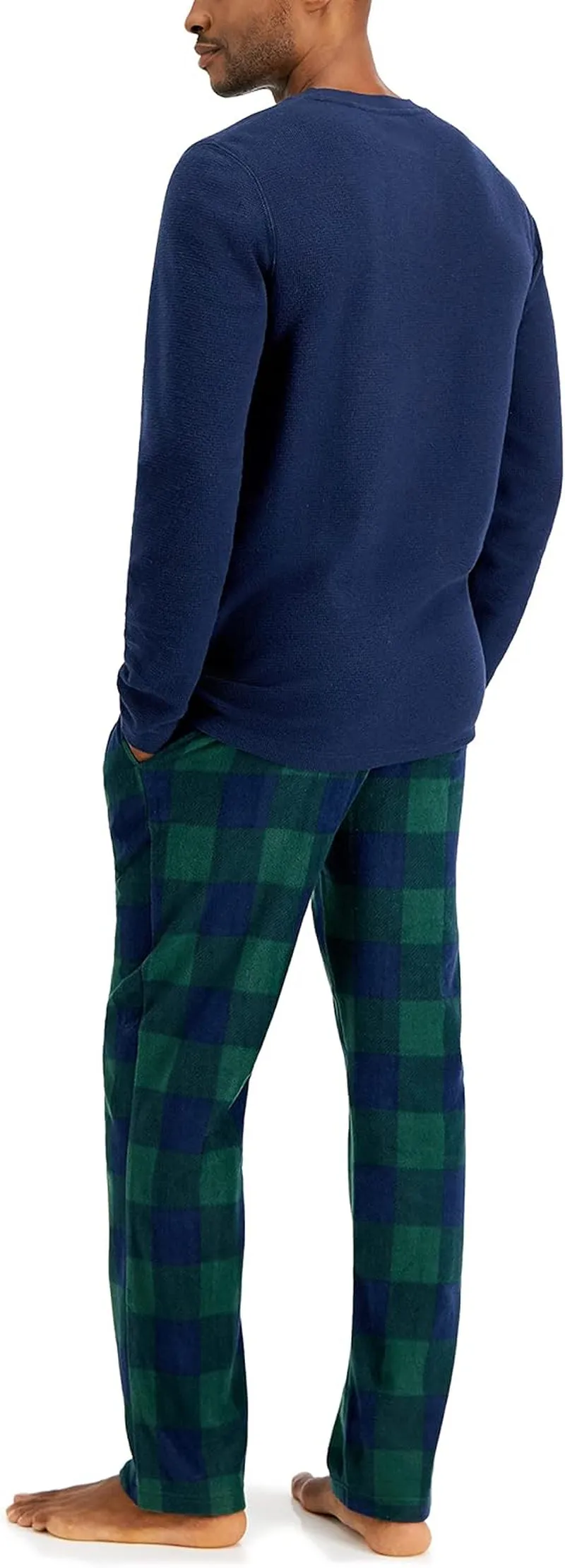 Men'S Tagless Two-Piece Micro-Fleece Pajama Set