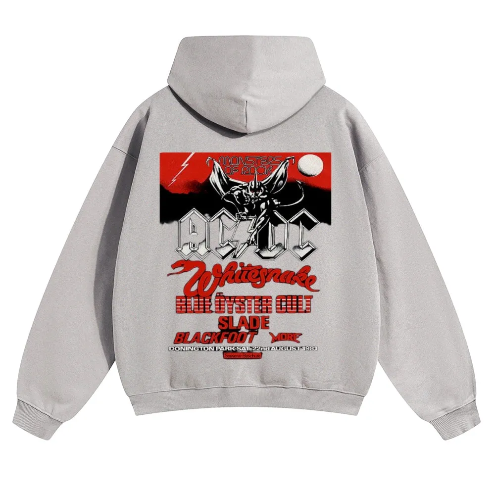 Mens Vintage ACDC Rock Band Hoodies