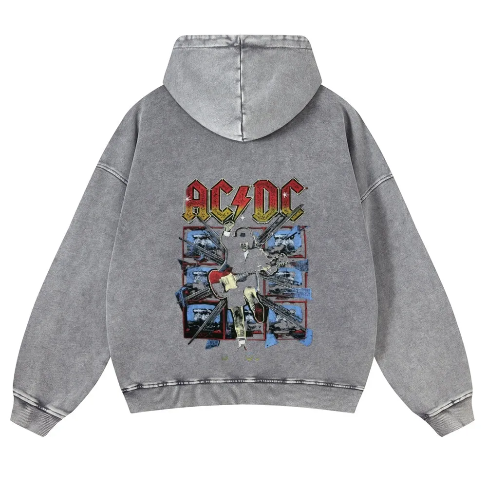 Mens Vintage ACDC Rock Hoodies