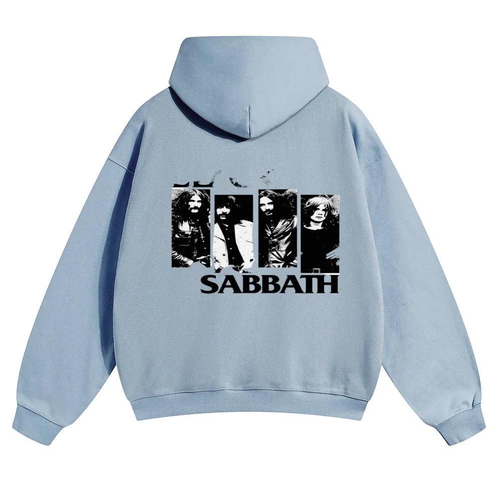 Mens Vintage Black Sabbath Rock Band Hoodies