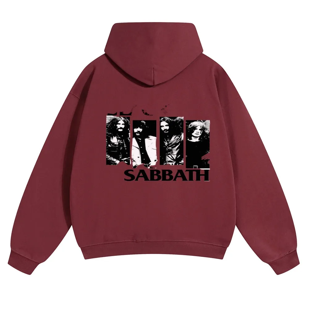 Mens Vintage Black Sabbath Rock Band Hoodies