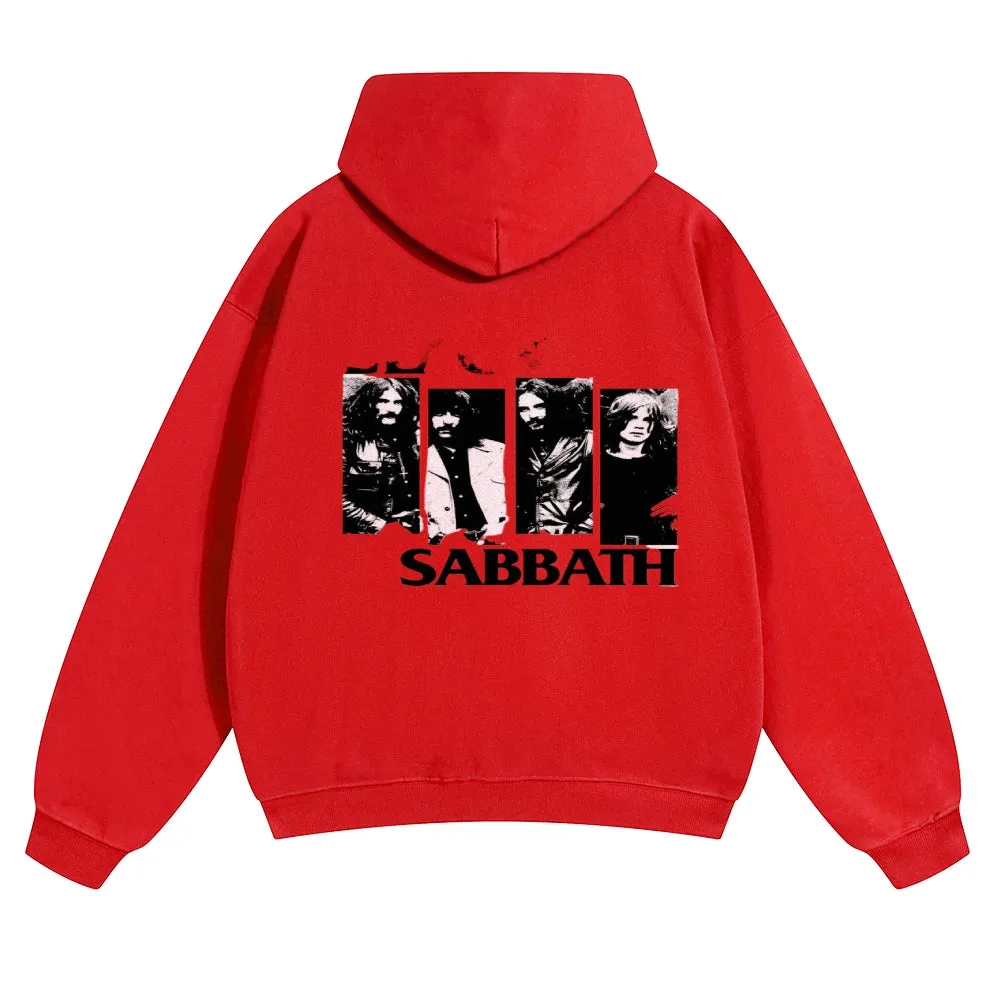 Mens Vintage Black Sabbath Rock Band Hoodies