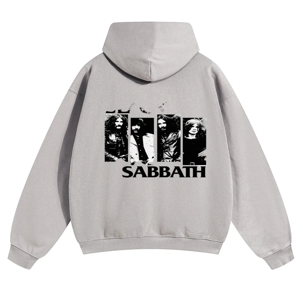 Mens Vintage Black Sabbath Rock Band Hoodies
