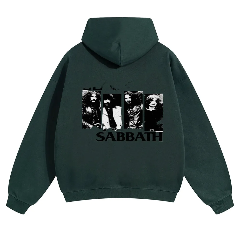 Mens Vintage Black Sabbath Rock Band Hoodies