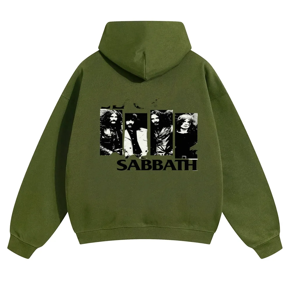 Mens Vintage Black Sabbath Rock Band Hoodies