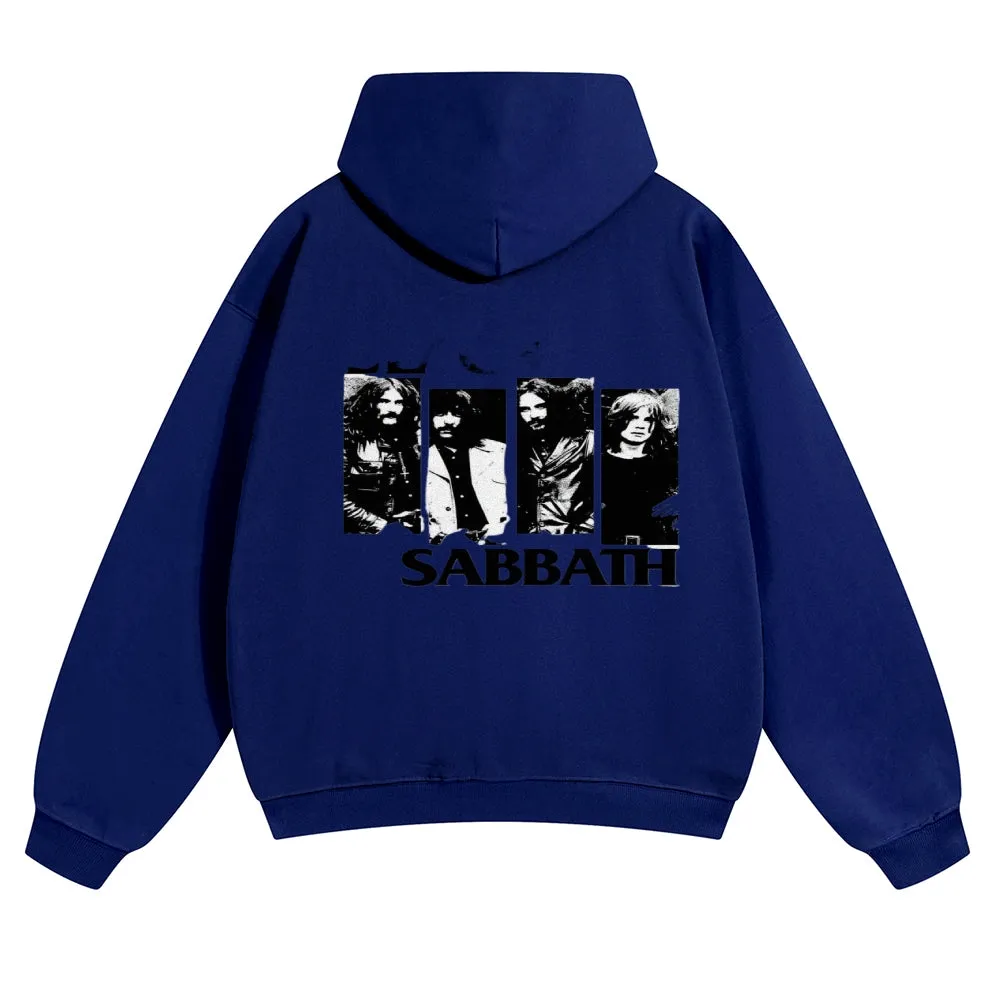 Mens Vintage Black Sabbath Rock Band Hoodies
