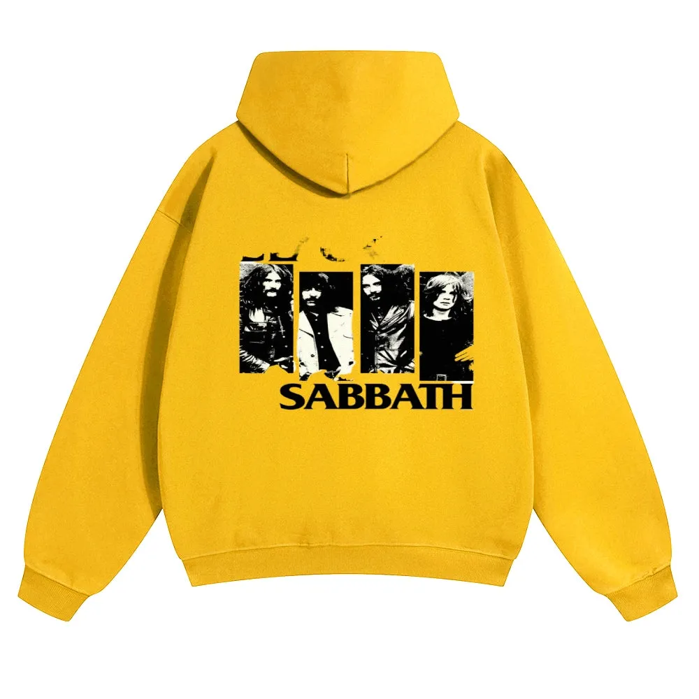 Mens Vintage Black Sabbath Rock Band Hoodies
