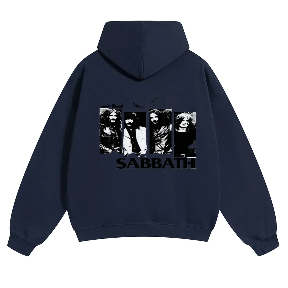 Mens Vintage Black Sabbath Rock Band Hoodies
