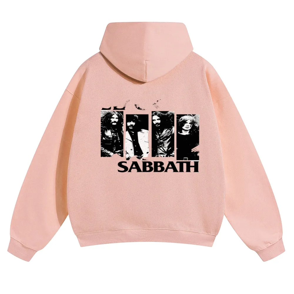 Mens Vintage Black Sabbath Rock Band Hoodies