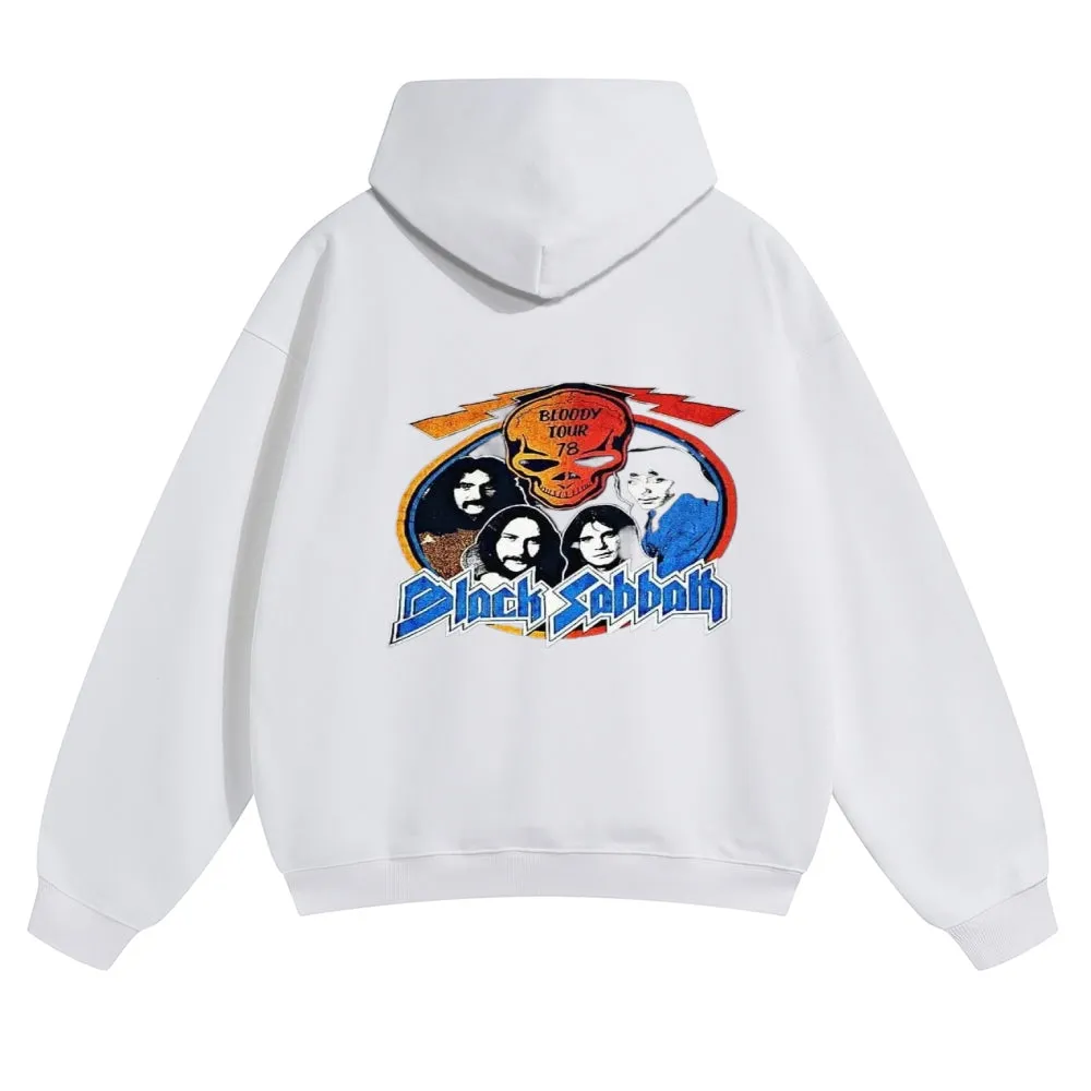 Mens Vintage Black Sabbath Rock Hoodies