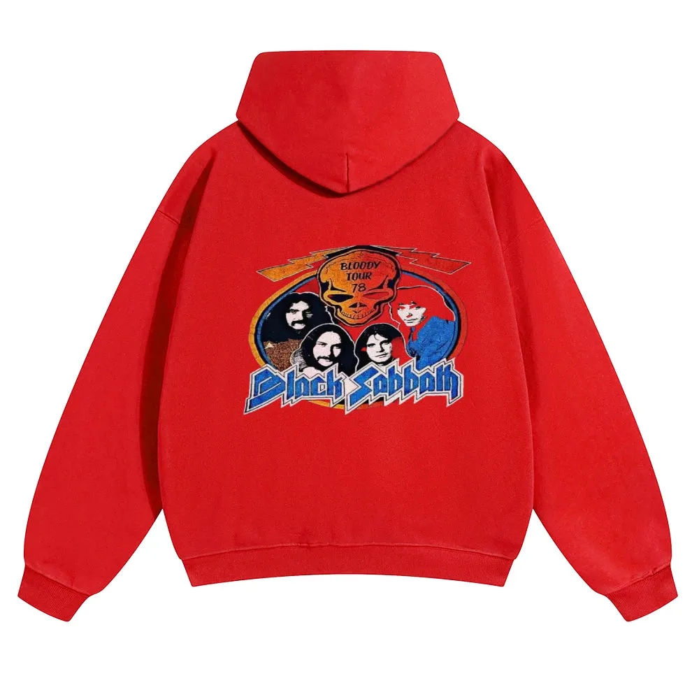 Mens Vintage Black Sabbath Rock Hoodies