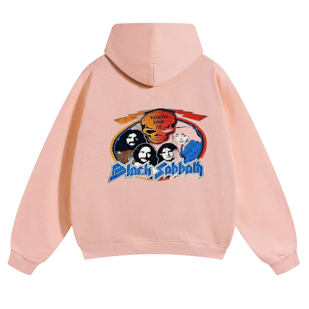 Mens Vintage Black Sabbath Rock Hoodies