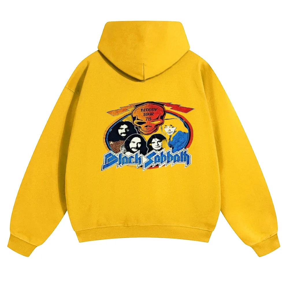 Mens Vintage Black Sabbath Rock Hoodies